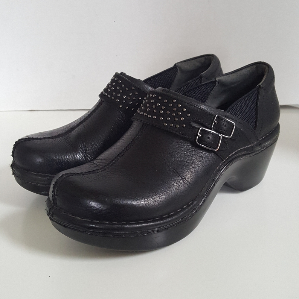 Ariat Black Leather Slip On Clogs Size:8B